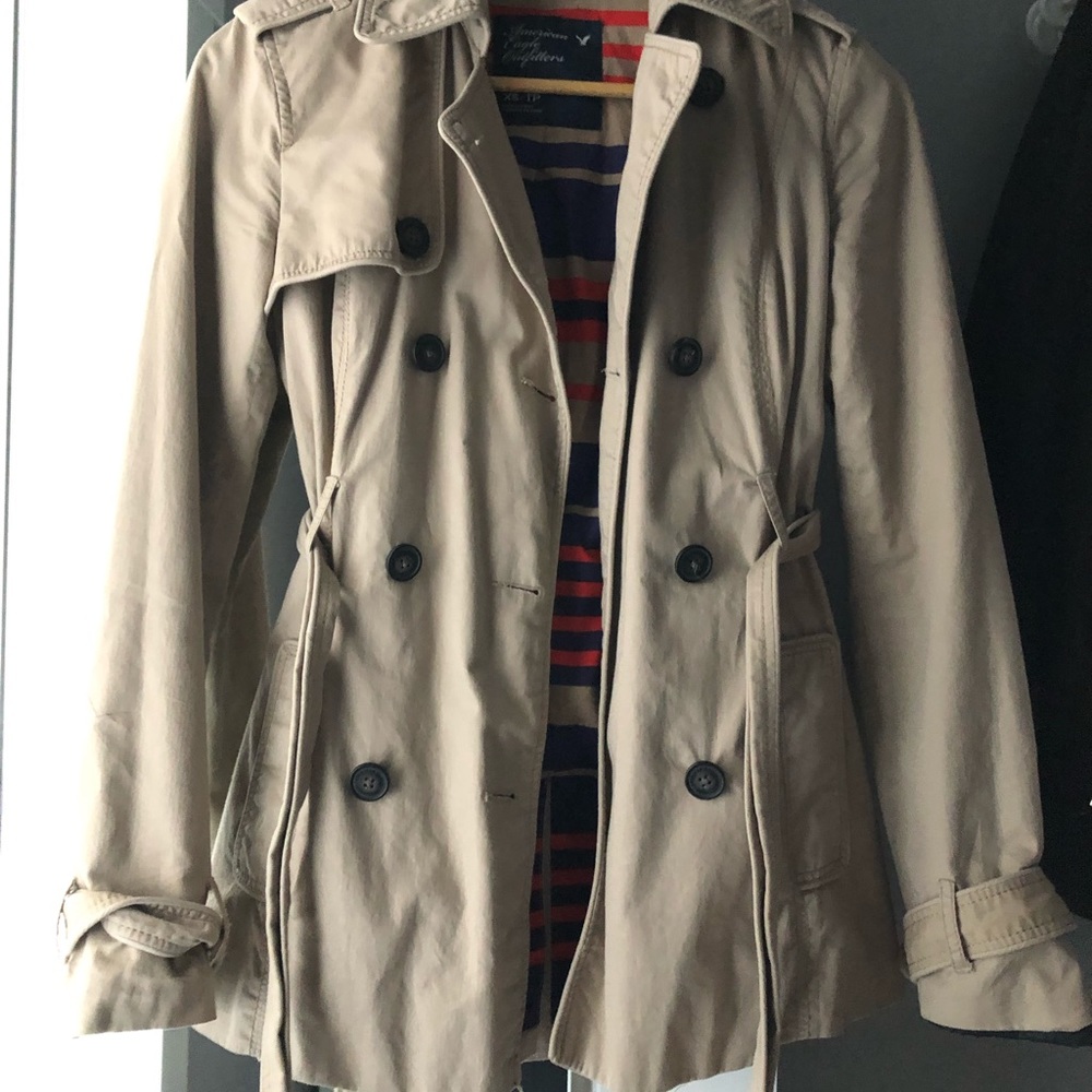 Beige American Eagle Trench